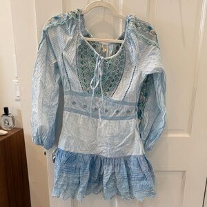 LoveShackFancy Chelie Dress in Seafoam Pearl size 2